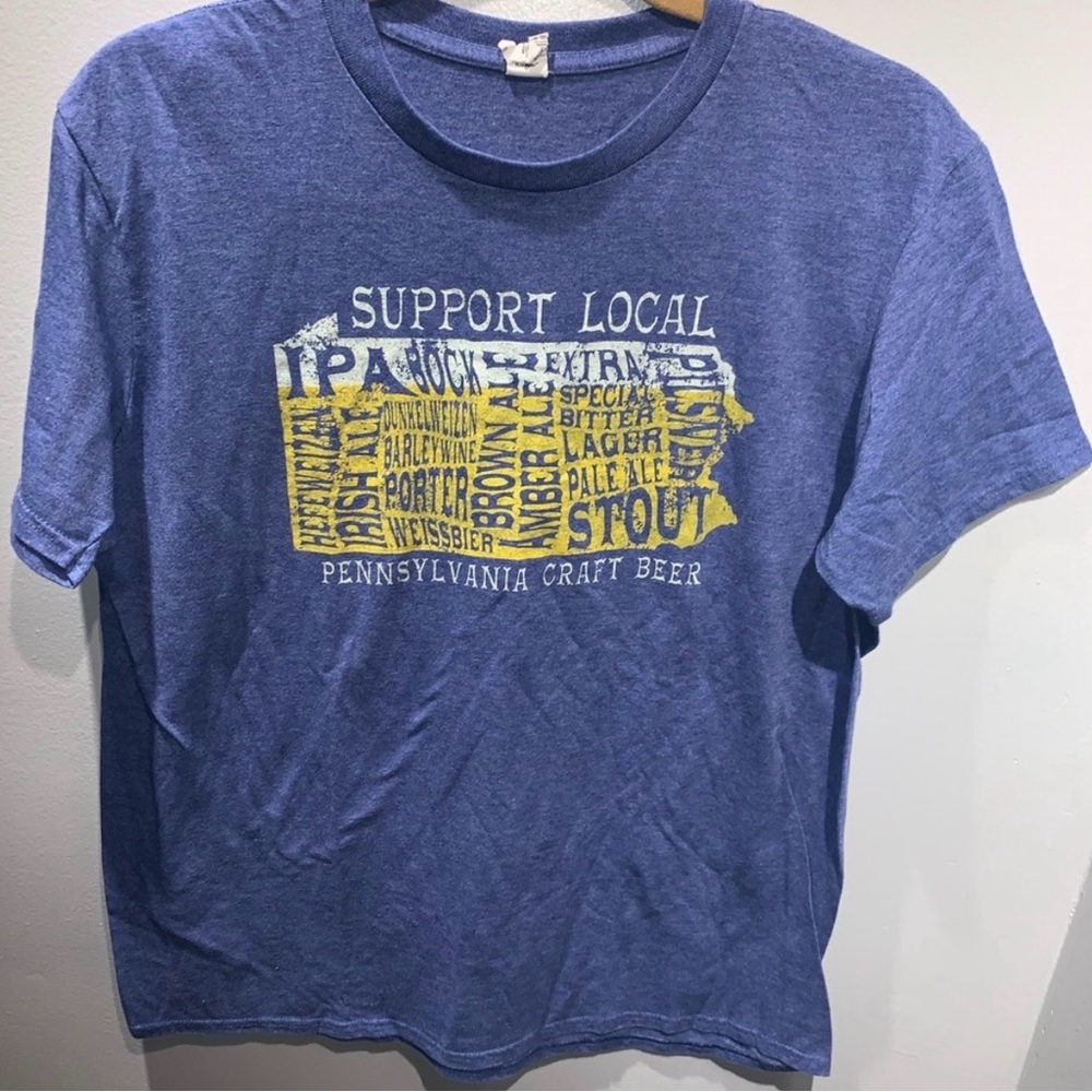 Pennsylvania support local craft beer blue t-shirt men’s size large